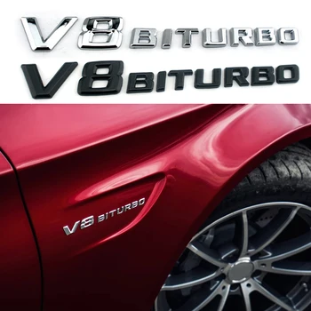 V8 BITURBO Logotipą, Automobilių Kamieno Pusėje Emblema 3D Lipdukas, Skirtas Mercedes Benz AMG A B C E S ML G SL Klasės GCV GLA GLE GLC GLS, GT CLS SLC 21440