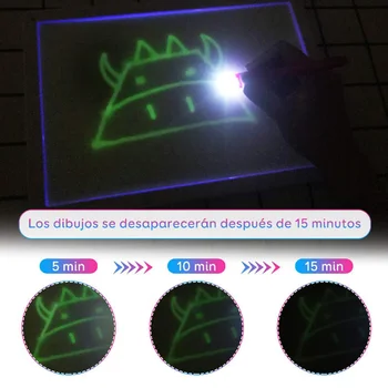 Vaikai Magija Liuminescencinės Užšalimo, Šviesos, Piešimo, Tapybos Valdybos 3D LED Šviesos Doodle Grafiti Eskizų Žymeklio Formą Žaislas