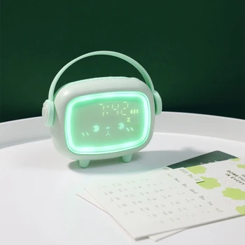Vaikai Smart Miego Žadintuvas Vaikai Miega Mokymo LED Nakties Šviesos Žadintuvas Animacinių filmų Elektroninis Laikrodis 2587