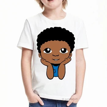 Vaikiški marškinėliai mielas afrikos juodas berniukas melanino poppin spausdinti modelio berniukas 2020 m. 