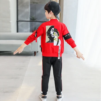 Vaikų drabužiai Berniukams Rudenį Nustatyti 2020 Nauja Paauglių korėjos Berniukų Drabužiai Pavasarį Ir Rudenį Megztinis Švarkas + marškinėliai + Kelnės 3Pcs