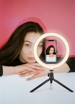 Vamson LED Vaizdo Šviesos Žiedas Trikojo Stovo Laikiklį Selfie Žiedas šviesos 