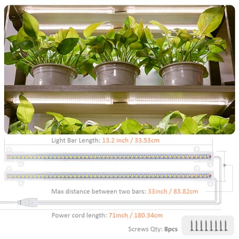 Vamzdis Led Grow Light Bar Visą Spektrą Fito Lempos Skleidžiama Gėlių, Augalų Juostos Phytolamp Hydroponics Sistema Fitolamp Su Laikmačiu