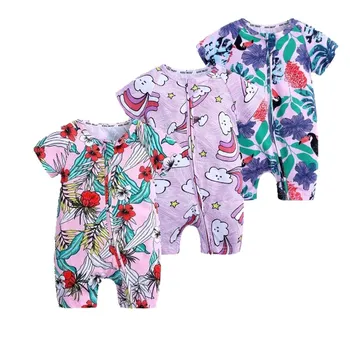 Vasaros Baby Berniukas Ir Mergaitė Trumpas rankovėmis Bodysuit 2019 Mados Mielas Kūdikis Dėvėti Naujagimio-kūdikio drabužius Mergina Ir Botas Vaikams Drabužių