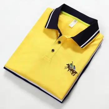 Vasaros nauji polo marškinėliai vyrams 95% sintetinio pluošto mens trumparankoviai Viršuje Vyrų mbroidery atsitiktinis verslo Kvėpuojantis polo marškinėliai 632 4XL