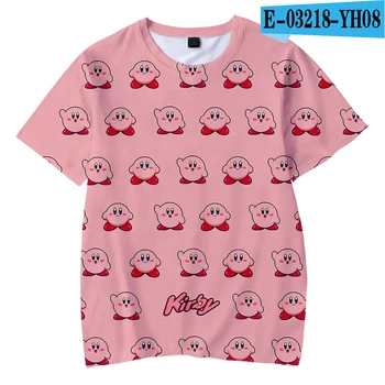 Vasarą Vaikams Laisvalaikio t-shirt Kirby Vaikai 3D marškinėliai Animacinių filmų Mielas Harajuku Kirby Mados Berniukas, Mergaitė, Pop Top 3D Vaikų Trumpas Rankovės 2990