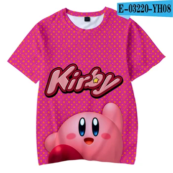 Vasarą Vaikams Laisvalaikio t-shirt Kirby Vaikai 3D marškinėliai Animacinių filmų Mielas Harajuku Kirby Mados Berniukas, Mergaitė, Pop Top 3D Vaikų Trumpas Rankovės