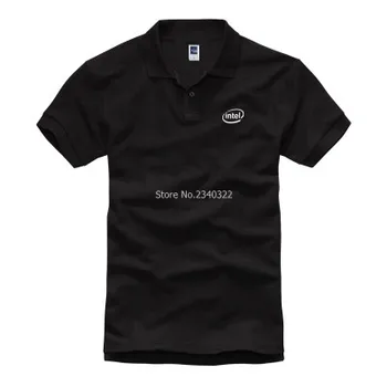 Vientisos spalvos naujas vasaros trumpas rankovėmis Intel polo marškinėliai JIS gerbėjai polo viršūnės