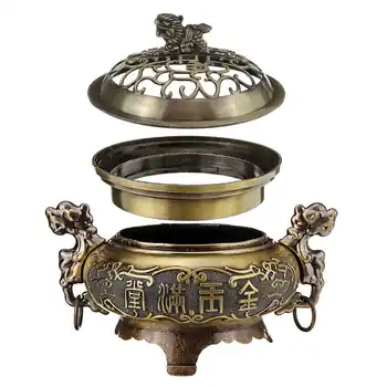Vintage Design Tibeto Stiliaus Didelis Lydinio, Bronzos Smilkalų Degiklis Censer Patvari Metalo Amatų Namų Dekoro Budistų Kambarį Prekes