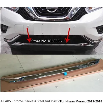 Viršuje Nissan Murano 2016 2017 2018 Automobilių Kėbulo Bamperis Variklio, ABS Chrome Apdaila Priekinio Apatinio Tinklelio Grotelės Grotelių Krašto Skydelis 1pcs