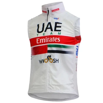 Visos komandos 2020 naujas pro komandos jungtiniai arabų emyratai balta dviračių windvest vėjo įrodymas, dviračių megztiniai vėjo gilet medžiaga windstop Ropa Ciclismo