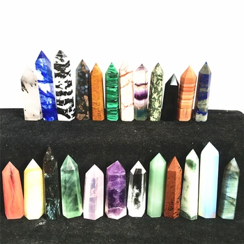 Visų rūšių natūralus kvarco kristalas obeliskas, 12 vienetų spalvos perlas, baras taško terapijos namų puošybai technologija energijos akmuo