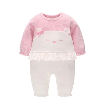 Vlinder Baby Girl Rompers kūdikių Drabužiai mergina Pavasarį, Rudenį mielas Lokys Medvilnės Rožinė jumpsuits 3M~24M kūdikių jumpsuits