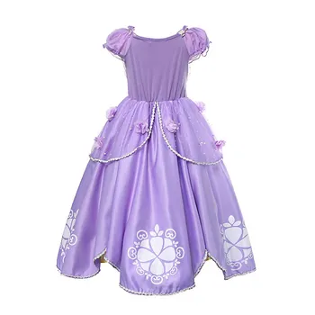 VOGUEON Sofija Dress Up Kostiumas Cosplay Suknelė Mergaitėms Raukiniai Gėlių Šalis Dress Helovinas Vaikams Princesė Kamuolys Suknelė Fantazijos