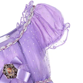 VOGUEON Sofija Dress Up Kostiumas Cosplay Suknelė Mergaitėms Raukiniai Gėlių Šalis Dress Helovinas Vaikams Princesė Kamuolys Suknelė Fantazijos