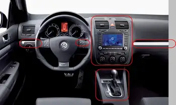 Volkswagen Golf Jetta MK5 Interjero Apdailos Dekoratyviniai Aksesuarai Nustatyti Brūkšnys Rinkinys Piano Black Silver Medžio Anglies Pluošto