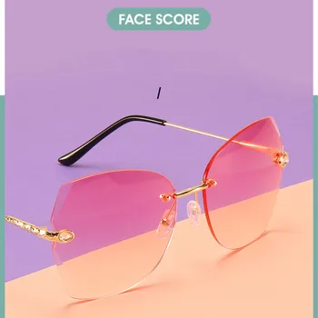 VWKTUUN Akiniai nuo saulės Moterims 2020 Taškus Saulės akiniai Derliaus UV400 moteriški Akiniai nuo saulės Kristalų Rėmo Moters Sunglass Vandenyno Akiniai