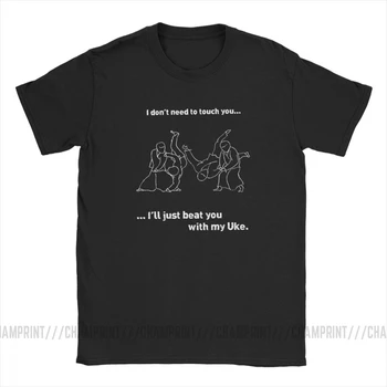 Vyrai Aikido T-Shirts Mušti su Mano Uke Naujovė Crewneck Trumpas Rankovės Šukuotinės Medvilnės Marškinėliai, Grafinis Atspausdintas Marškinėliai Plius Dydis