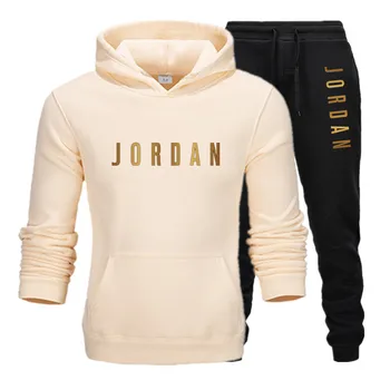 Vyriški Jordan 23 laišką kostiumas prekės ženklo sportinę aprangą sportinės aprangos kostiumas vyriški sportiniai Hoodie + kelnės kostiumas atsitiktinis sportinę vyrų Hoodie 10205