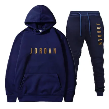 Vyriški Jordan 23 laišką kostiumas prekės ženklo sportinę aprangą sportinės aprangos kostiumas vyriški sportiniai Hoodie + kelnės kostiumas atsitiktinis sportinę vyrų Hoodie