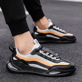 Vyriški laisvalaikio kvėpuojantis bėgimo bateliai peilio smūgio absorbcijos drobės orui pralaidžios orui laukinių studentų banga batai valdybos batai