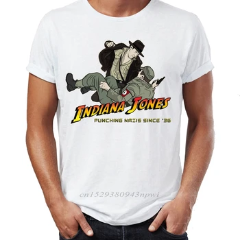Vyriški Marškinėliai Indiana Jones Punch Nuostabus Kūrinys Išspausdintas Mens Marškinėlius Hip-Hop Streetwear Naują Atvykimo Vyrų Drabužiai