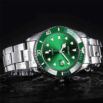 Vyriški Žiūrėti Naujas Prabangus Verslo Žiūrėti Vyrų Vandeniui Data Žaliosios Laikrodžiai Ciferblatas Mados Vyrų Laikrodis ant Riešo Žiūrėti Relogio Masculino