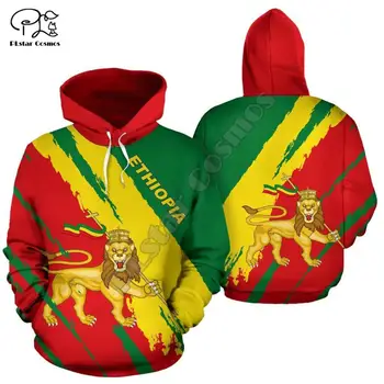 Vyrų, Moterų, Etiopija Visą spausdinti 3D Hoodies Juokinga šalies vėliava, Palaidinukė Mados Gobtuvu unisex liūtas Puloveris lašas laivybos