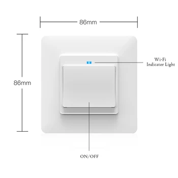 WiFi Smart Šviesos Sienos Jungiklis, kištukinis Lizdas, paspauskite Mygtuką 