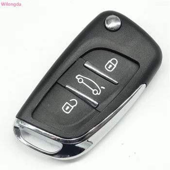 Wilongda mygtukas 2 3 mygtukas modifikuotų pakeitimo pagrindinių shell padengti fob su HU83 VA2 blade peugeot citroen už automobilio raktas