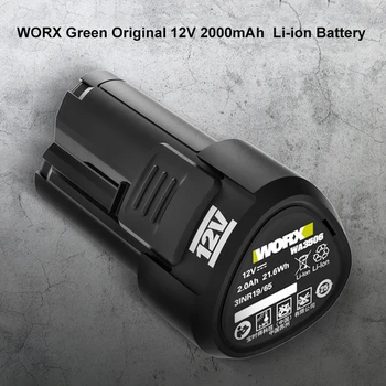 WORX Žalia Originalus 12V 2000mAh Li-ion Baterija 12V Įkroviklis Tinka Visiems Worx ROCKWELL 12V Produktų, elektriniai Įrankiai
