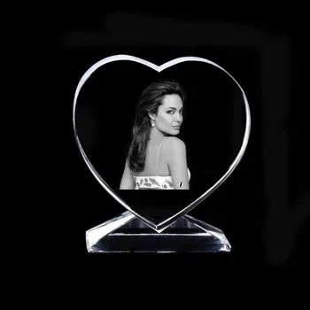 XINTOU 3D Lazeriu Graviruotas Širdies Kristalų Foto Rėmelis Pritaikytas Geriausių Dovanų Valentino Dienos Vestuves ir Jubiliejus, Suvenyrai