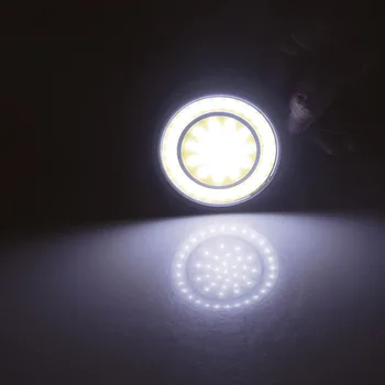 YCCPAUTO 2vnt Apvalus 90mm COB LED Dieniniai Žibintai Balta LED Automobilių Priešrūkinis Žibintas DRL Vandeniui Auto Vairavimo Lemputės 12V