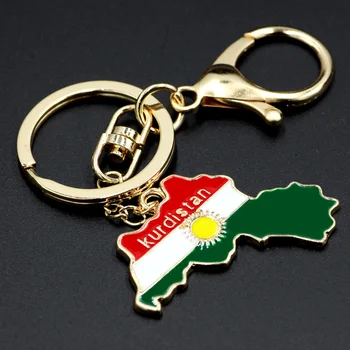 Youe švietė Kurdistano žemėlapis, vėliava keychain