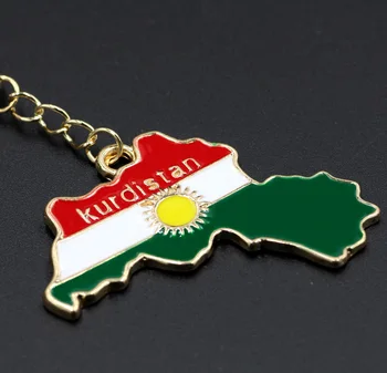 Youe švietė Kurdistano žemėlapis, vėliava keychain