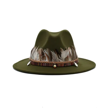 ZLD moterų Fedoras skrybėlių mados Etninės stiliaus vyrų Big kraštais kepurės Derliaus džentelmenas džiazo skrybėlės ponios Atsitiktinis lauko kaubojaus kepurė