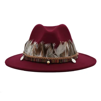 ZLD moterų Fedoras skrybėlių mados Etninės stiliaus vyrų Big kraštais kepurės Derliaus džentelmenas džiazo skrybėlės ponios Atsitiktinis lauko kaubojaus kepurė