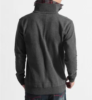 ZOEQO naujas mens mados megzti megztiniai vyriški ilgomis rankovėmis megztinis turndown Trikotažas kailis atsitiktinis plonas megztinis vyrams drabužius 0423
