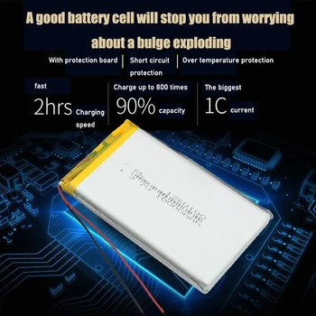 Įkrovimo 3.7 V 10000mAh Lipo Li-Po Ličio Batteria 1260100 Su PCB Li-polimero Baterijos Pakeitimas, Baterijos Tablet DVD