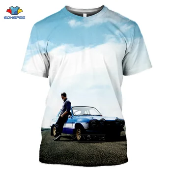 Įsiutę 7 Mada Marškinėliai Vyrams Paul Walker Fast & Furious Moterys Vyrai O-Kaklo T-Shirt 3d Spausdinimo Vasaros Atsitiktinis trumpomis Rankovėmis Marškinėlius H62
