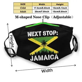 Šalia Stotelė Jamaika Jamaikos Vėliavos Karibų Reggae Muzikos Fest Apsauginio Audinio Kovos Su Tarša, Dulkės, Veido Kaukė Ir Skalbti