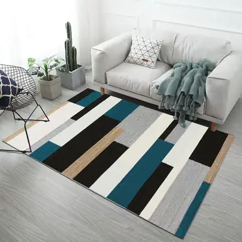 Šiaurės minimalistinio stiliaus kilimas kambarį modernios geometrinės sofa-lova, žurnalinis staliukas, miegamajame pagalvėlių naktiniai staleliai, namų ūkio kilimas kilimas