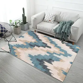 Šiaurės minimalistinio stiliaus kilimas kambarį modernios geometrinės sofa-lova, žurnalinis staliukas, miegamajame pagalvėlių naktiniai staleliai, namų ūkio kilimas kilimas