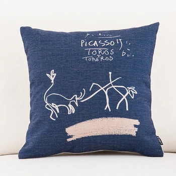 Šiaurės šalių Namų dekoro Picasso Abstrakčiai Rankomis Dažyti modelis 9614 Pagalvės užvalkalą Sofa-lova, Kėdė, Juosmens Pagalvę padengti Lininė Pagalvėlė Padengti
