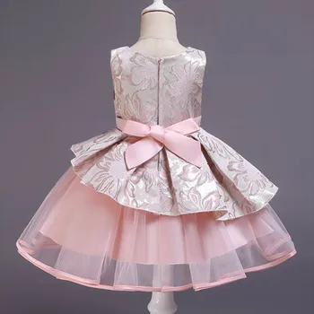 Žakardo Princesė Suknelė, Vaikams, Suknelės Mergaitėms Lankas Gėlių Mergaitė Grupė Dress Drabužius Vestuvių Elegantiškas Vaikiška Suknelė Mergina INS Stilius