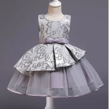 Žakardo Princesė Suknelė, Vaikams, Suknelės Mergaitėms Lankas Gėlių Mergaitė Grupė Dress Drabužius Vestuvių Elegantiškas Vaikiška Suknelė Mergina INS Stilius