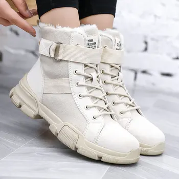 Žieminiai batai moterims, 2021 mados šiltas aksomo moterų batai kietas platforminiai batai moterims, batai Sujungimas nėriniai-up batų moteris sportbačiai
