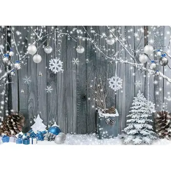 Žiemos Kalėdų Backdrops Fotografijos Santa Dovanos Medienos Fone Snaigės Kalėdų Medžio Šalis Dekoro Photo Booth Studija Prop
