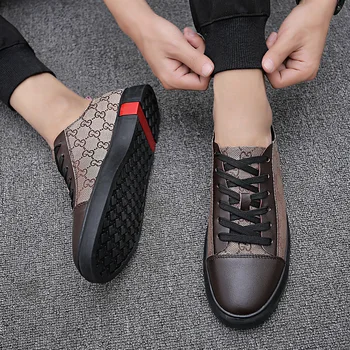 Žiemos prekės ženklo batai vyriški odiniai laisvalaikio bateliai 2020 naujas mados nėriniai-up batai patogūs lauko pėsčiomis vyriški batai 37-47